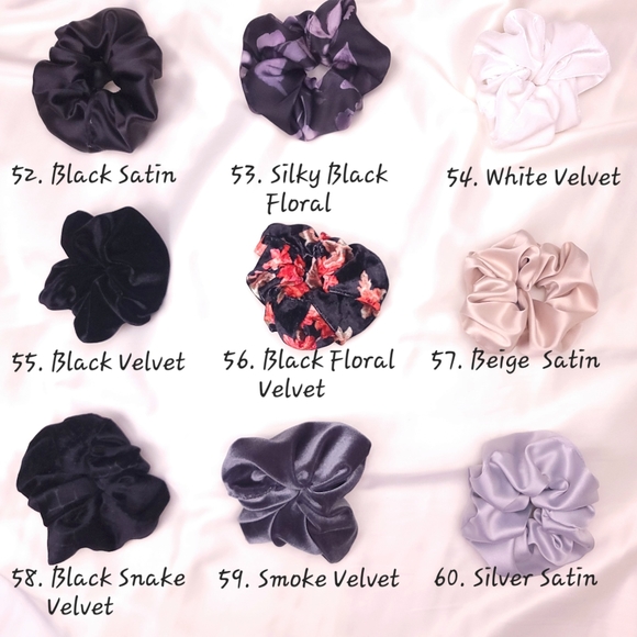 SET OF 5 | Velvet Thingz Handmade Premium  Scrunchies - Picture 9 of 10